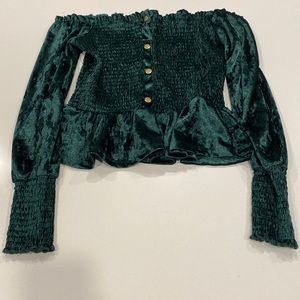 Green Fashion Nova Crop Top (S)